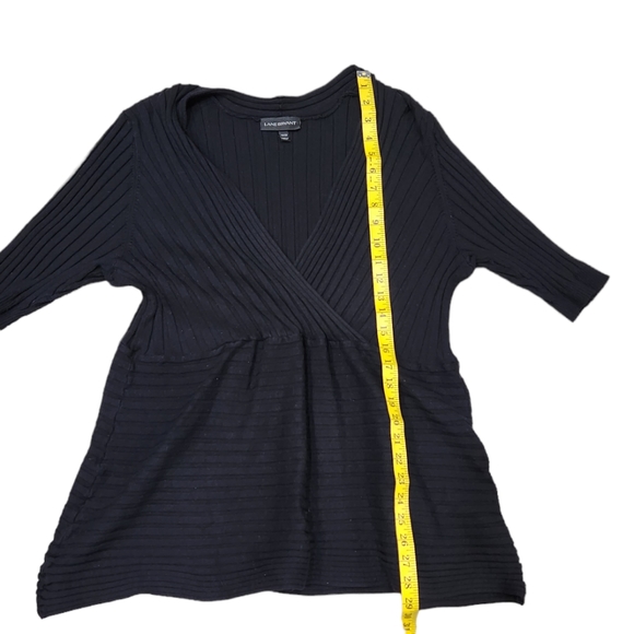 Lane Bryant Black Babydoll V-neck Top Sweater Size 26/28 - Picture 4 of 5
